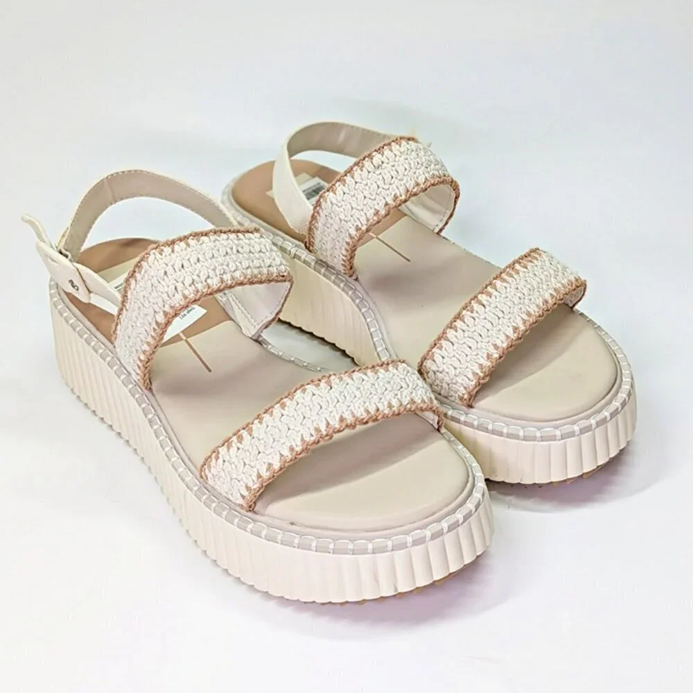 Dolce Vita Daiya Women's Ivory Platform Sandals Size 9.5 (MSRP $130)